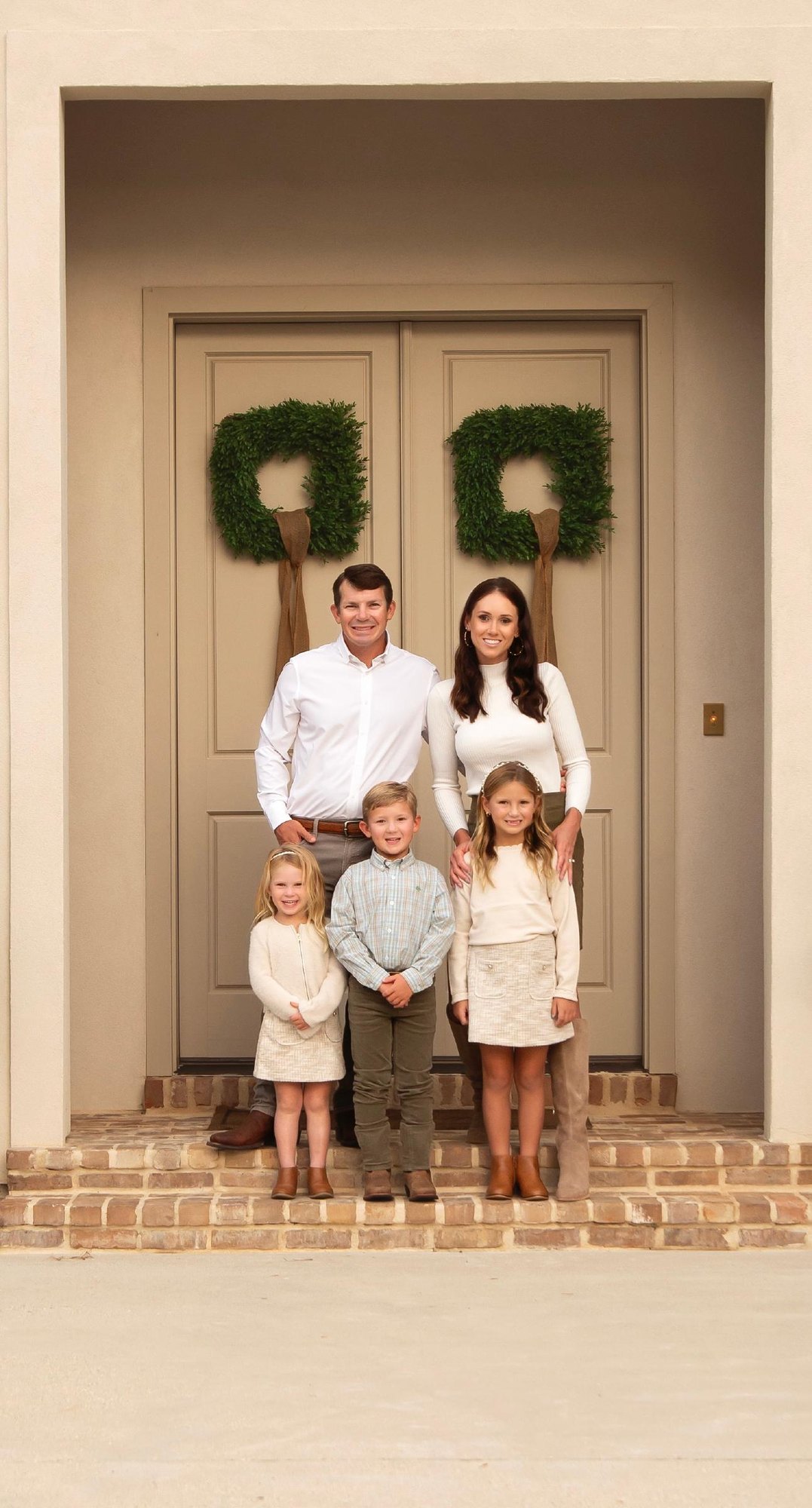The Forshag family at the front door